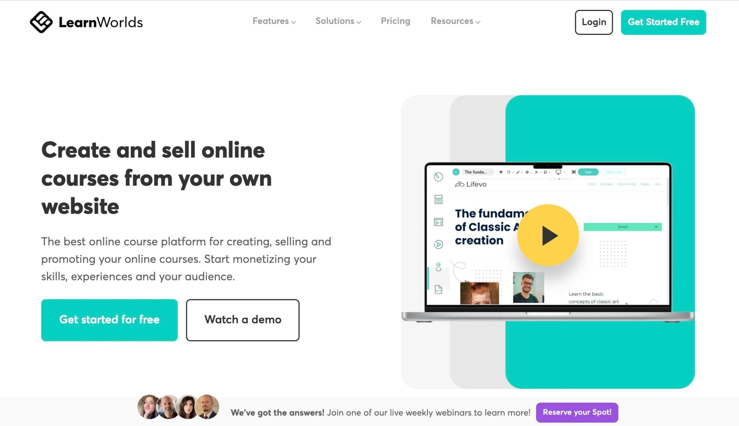 LearnWorlds — interactive course builder with mobile apps, branded community, and SCORM compliance