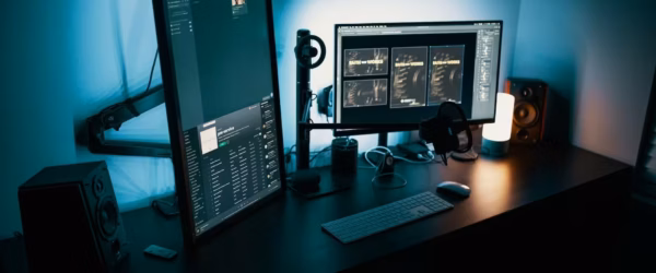 black flat screen computer monitor