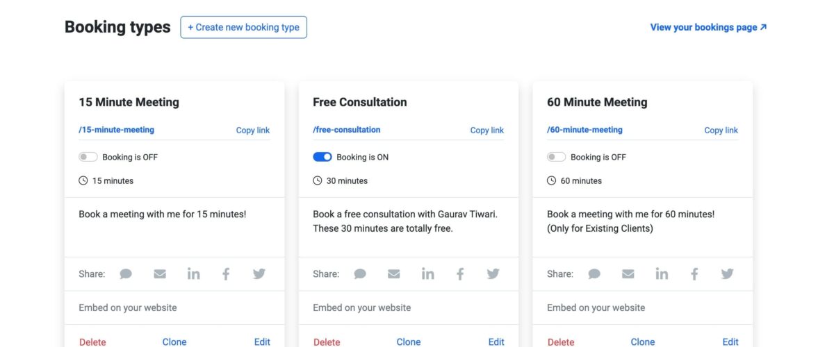 tidycal banner booking