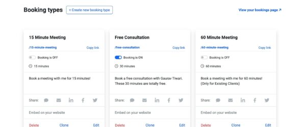 tidycal banner booking