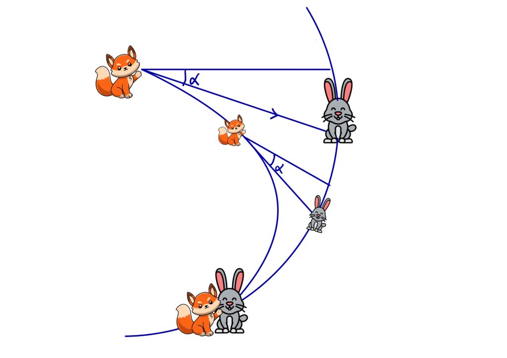 Fox-Rabbit Chase Problem [Solution & Math Proof]