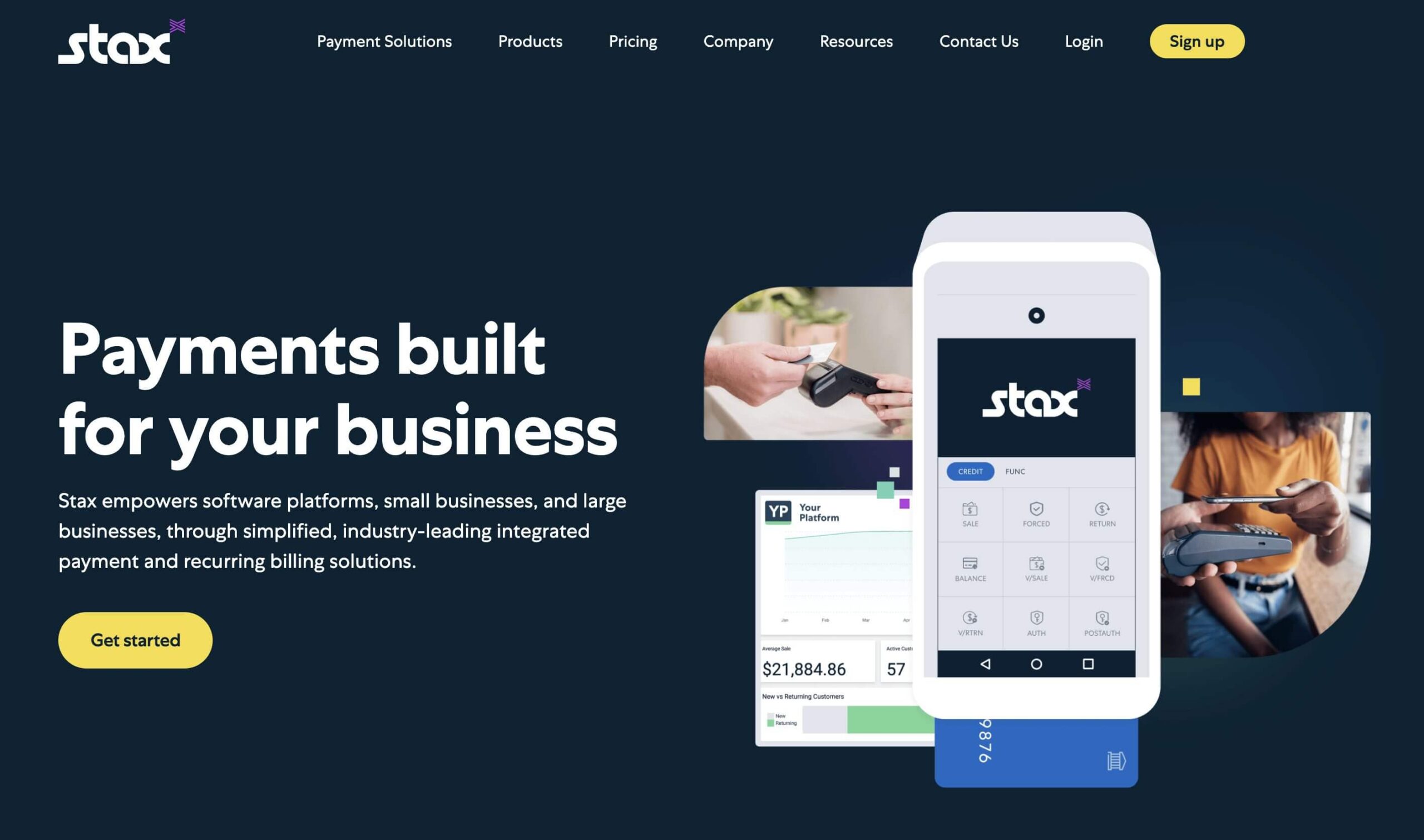 Stax payments dashboard