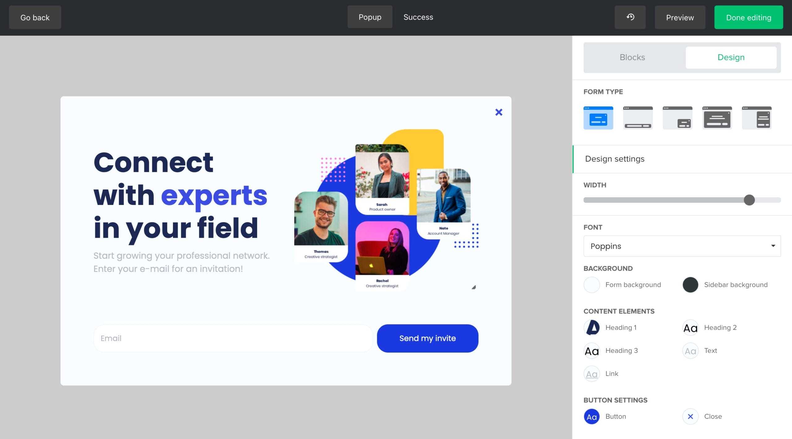 MailerLite popup builder scaled