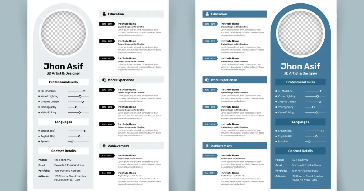 resume templates one and two scaled