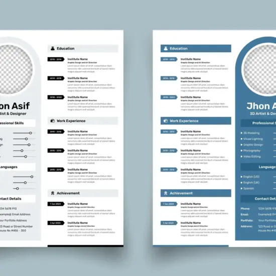 resume templates one and two scaled
