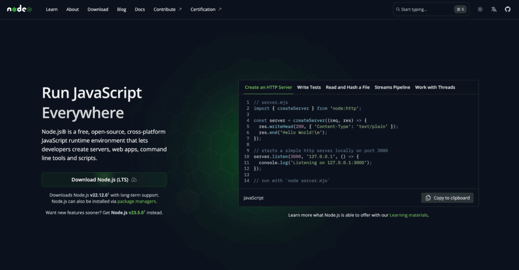 Node.js — Run JavaScript Everywhere