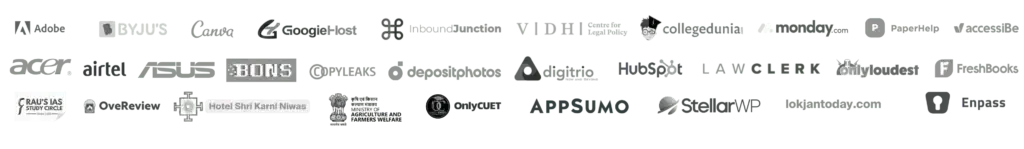 Trusted clients including IBM, Adobe, Canva, HubSpot, and Airtel