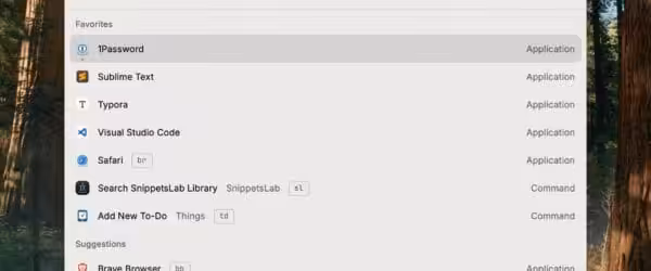 Raycast App Screenshot on Mac