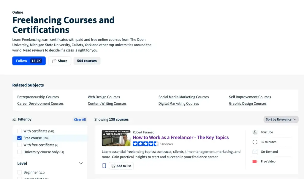 500 Freelancing Online Courses for 2025 Explore Free Courses Certifications Class Central2025