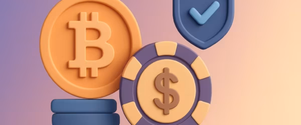 a stack of coins and a shield