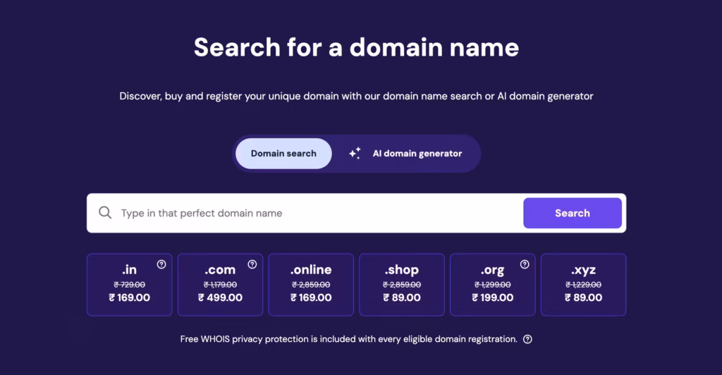 6. Hostinger homepage