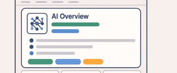 Illustration of AI overview webpage design.
