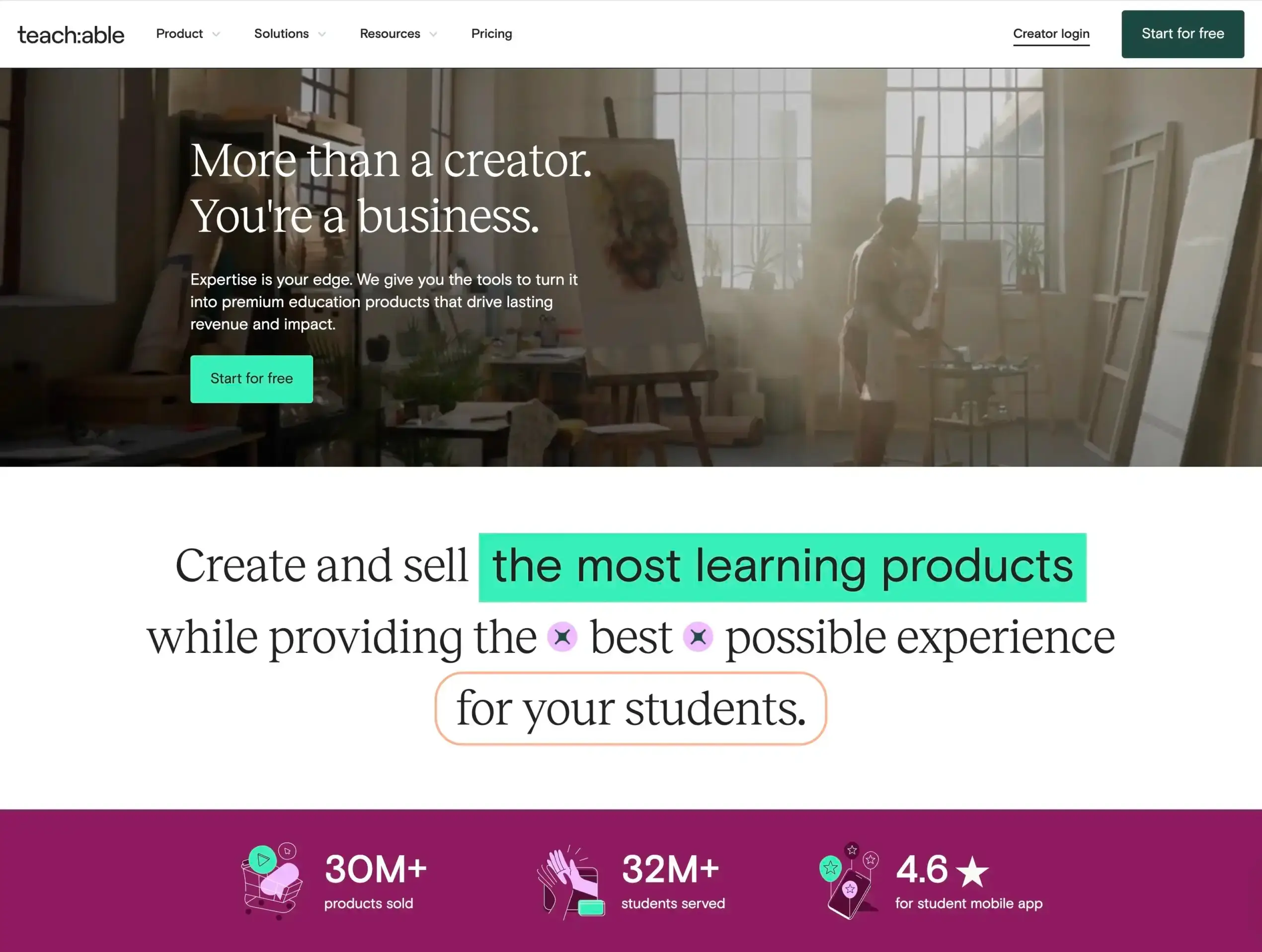 Teachable: Create and sell educational products