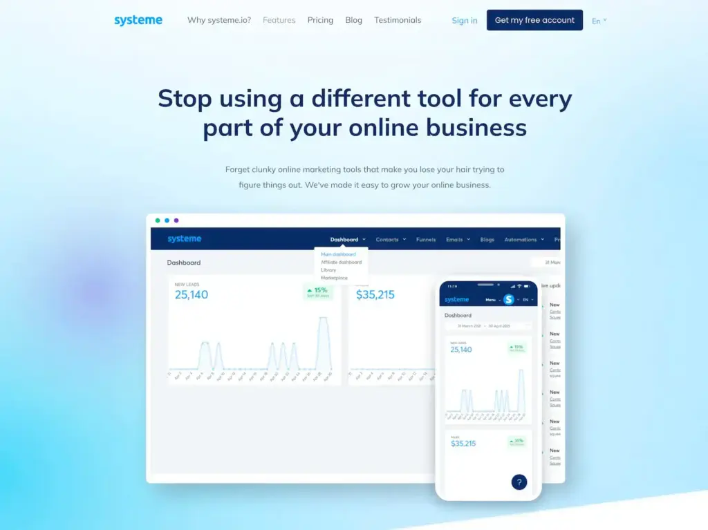 Systeme.io Features2025