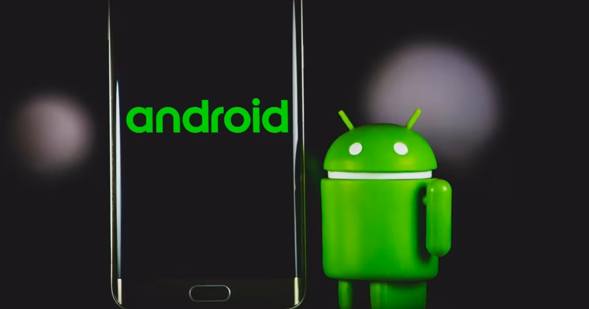 Green Android logo and smartphone