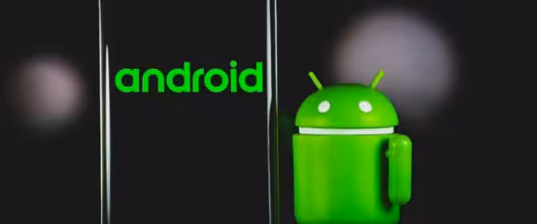 Green Android logo and smartphone