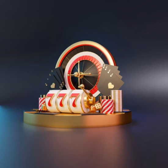 Colorful casino-themed 3D illustration