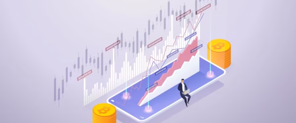 Man analyzing cryptocurrency market trends