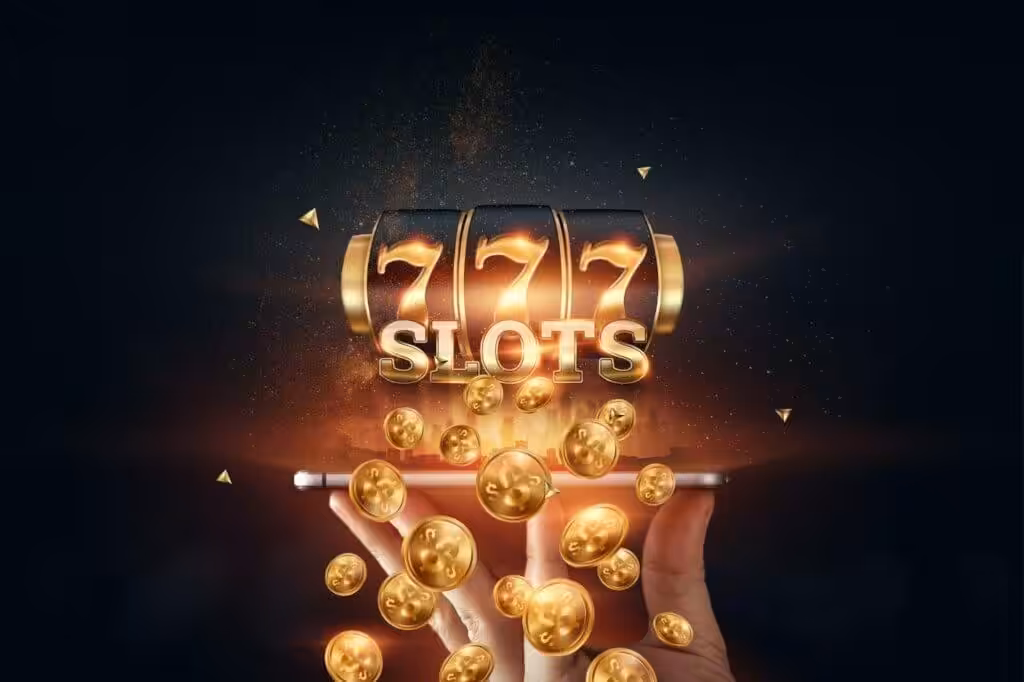 Hand holding smartphone with slots