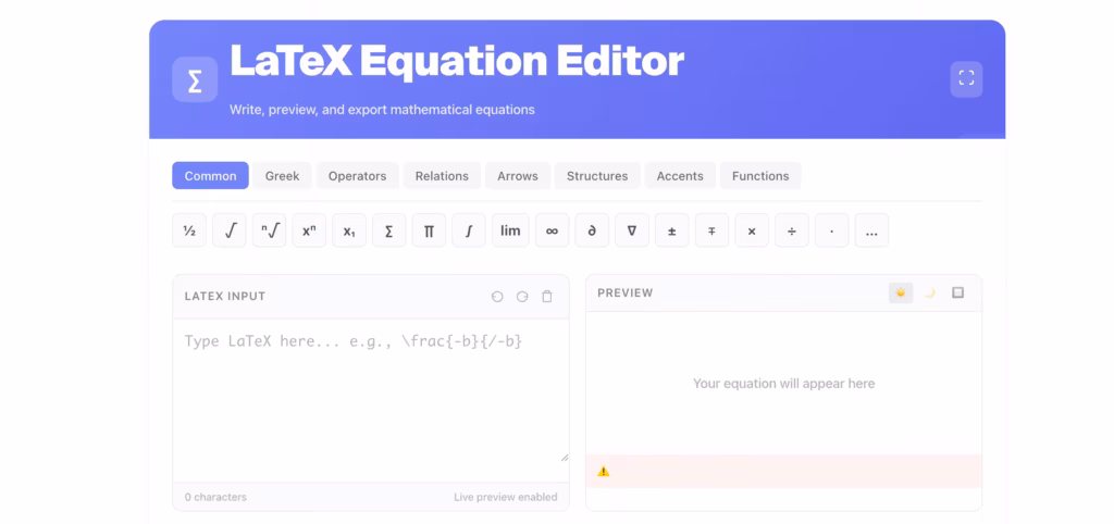 latex generator tool – gaurav tiwari2025