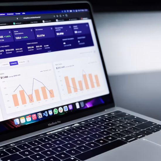 Black and silver laptop computer photo