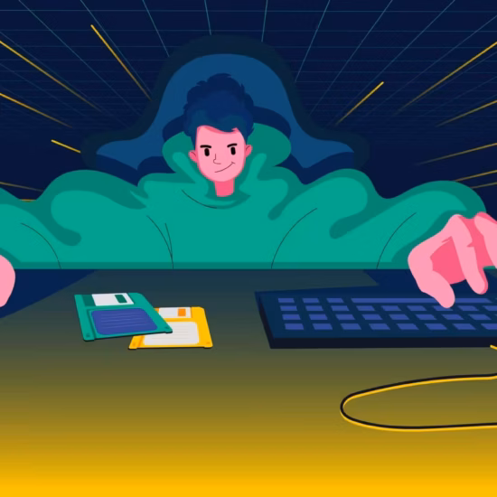 a person sitting at a desk with a keyboard and mouse