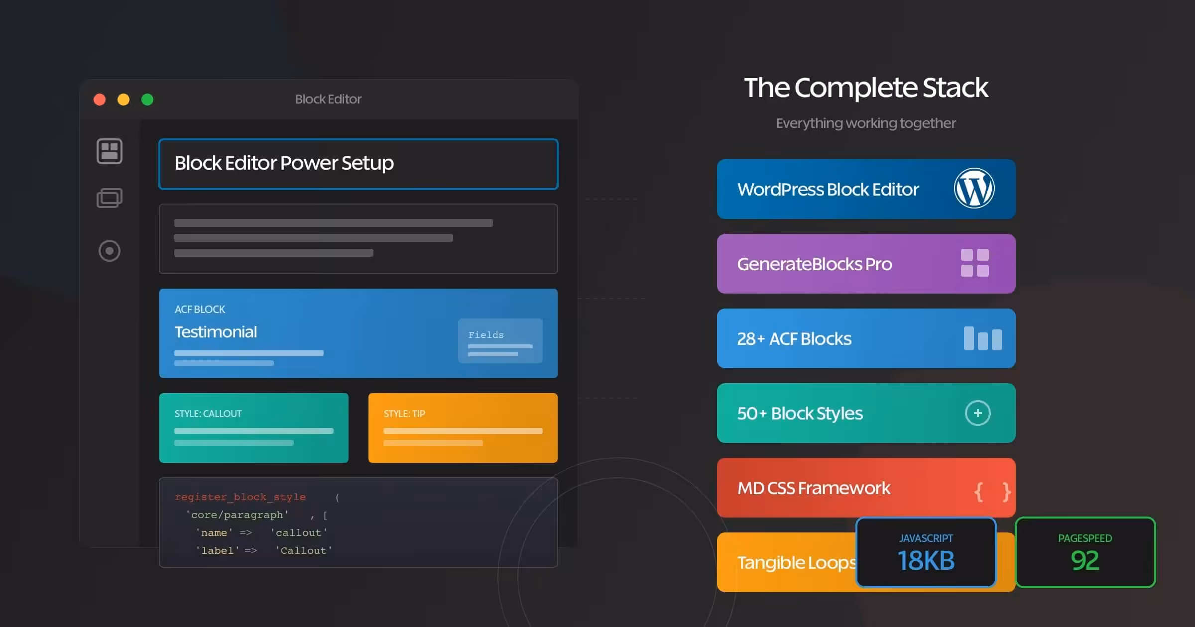 block editor power setup