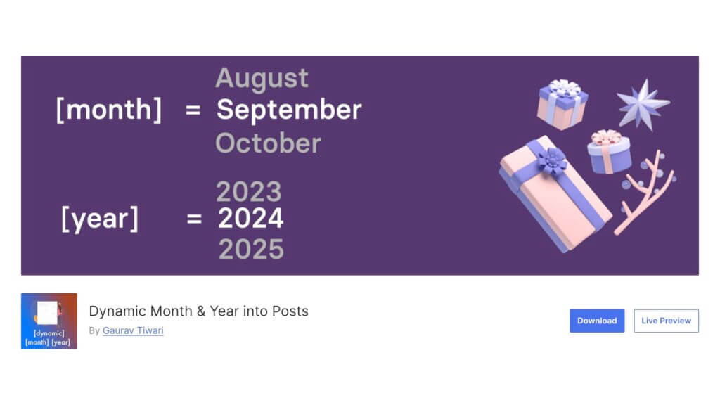 Dynamic Month & Year into Posts