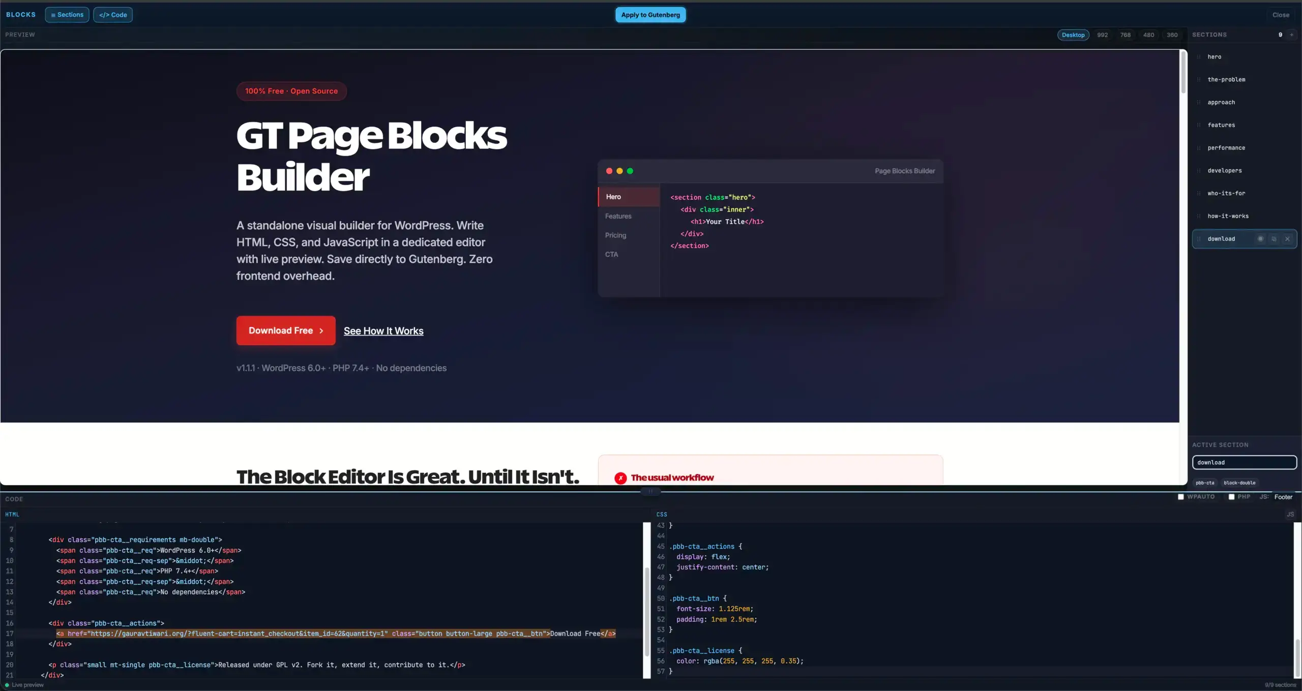 Screenshot of the Builder