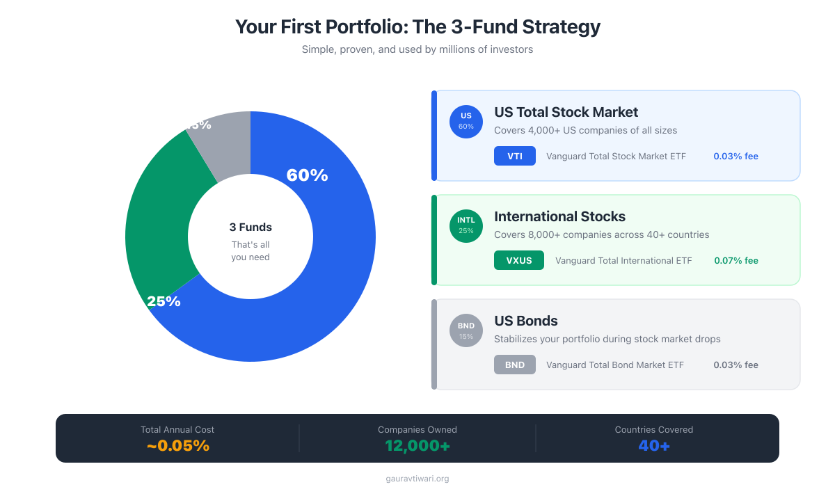 Building Your First Investment Portfolio - Simple three-fund portfolio structure