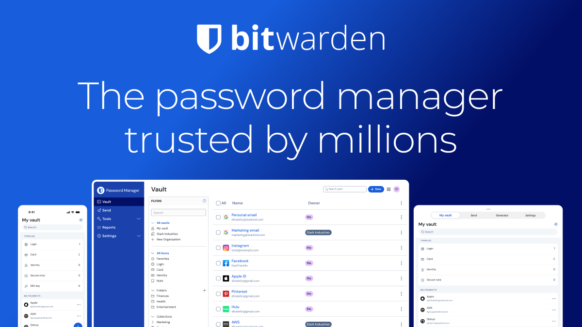 Bitwarden homepage screenshot