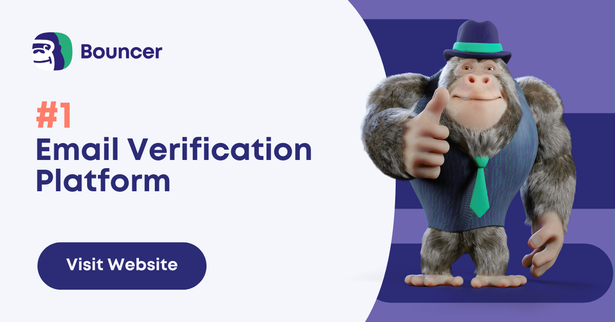 Bouncer email verification dashboard with bulk list cleaning and real-time API