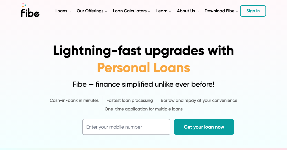 Fibe loan app screenshot