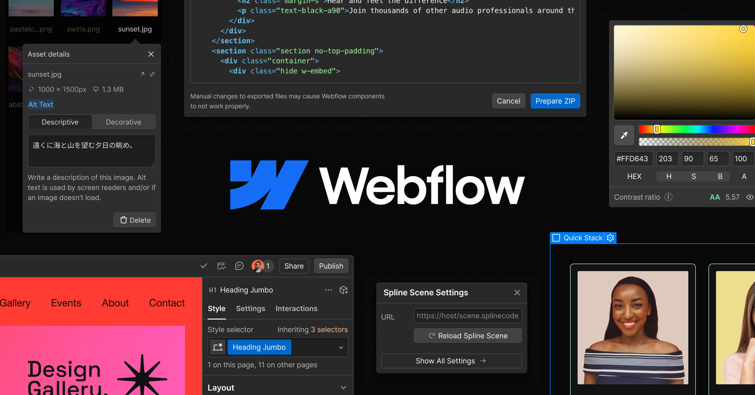 Webflow free website builder homepage