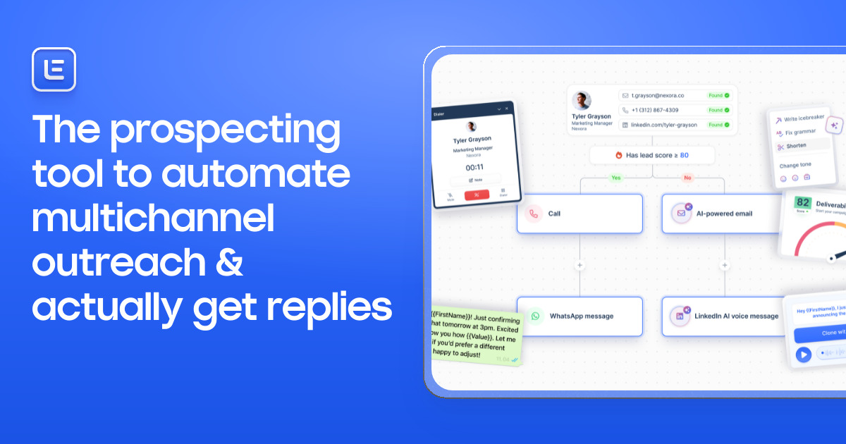 Lemlist cold email tool with personalized image and multi-channel outreach features