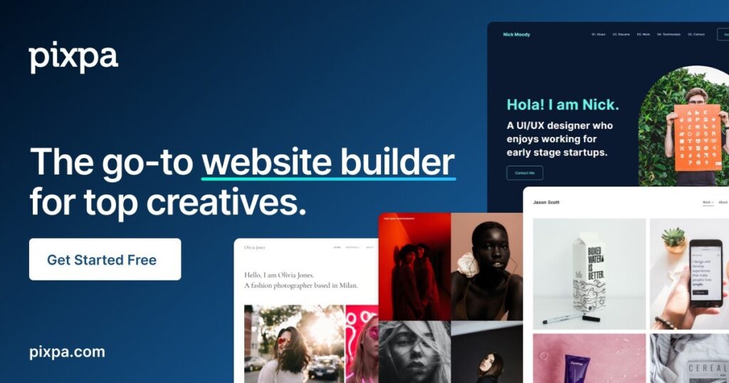 Pixpa portfolio website builder