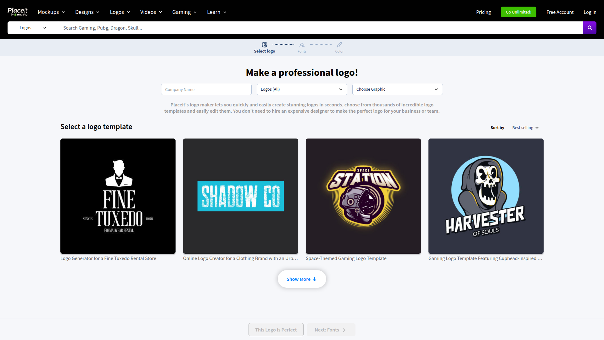 Placeit by Envato logo maker with instant mockup previews