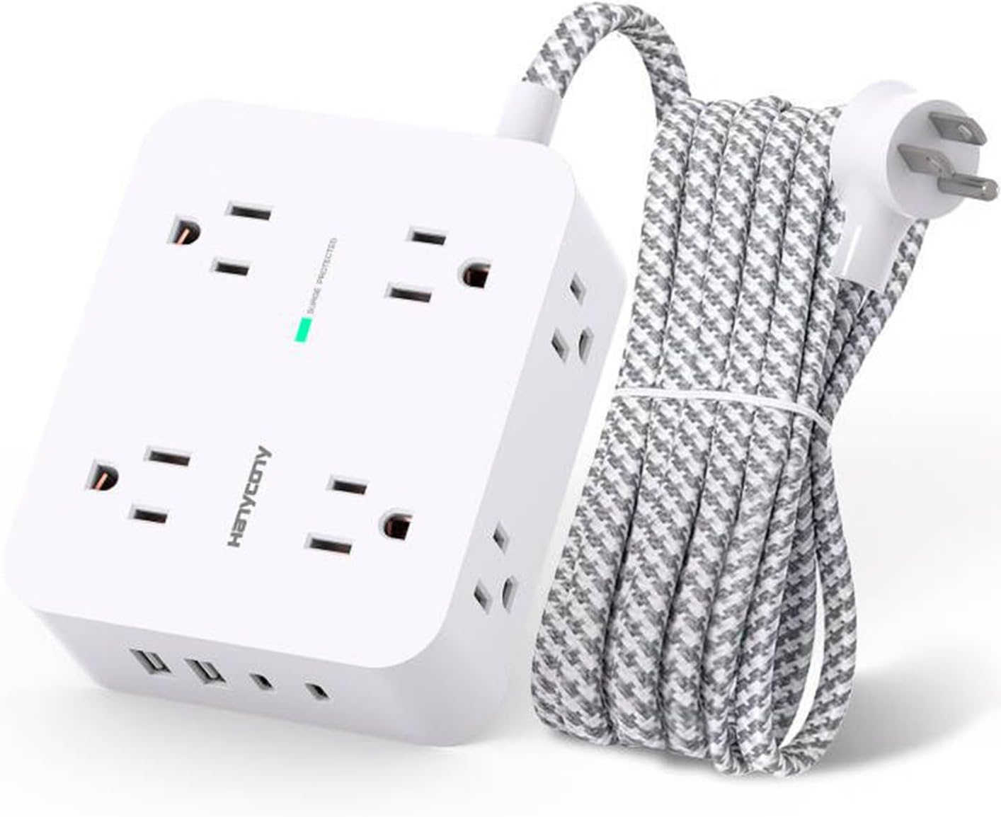 Surge Protector Power Strip, 8 Outlets with 4 USB + 2 USB-C Charging Ports