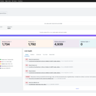 Rank Math AI Link Genius overview dashboard showing link status audit results