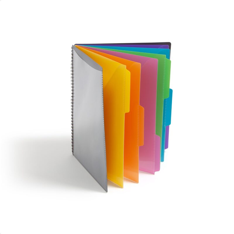 Smead 24-Pocket Poly Project Organizer with Color-Coded Tabs