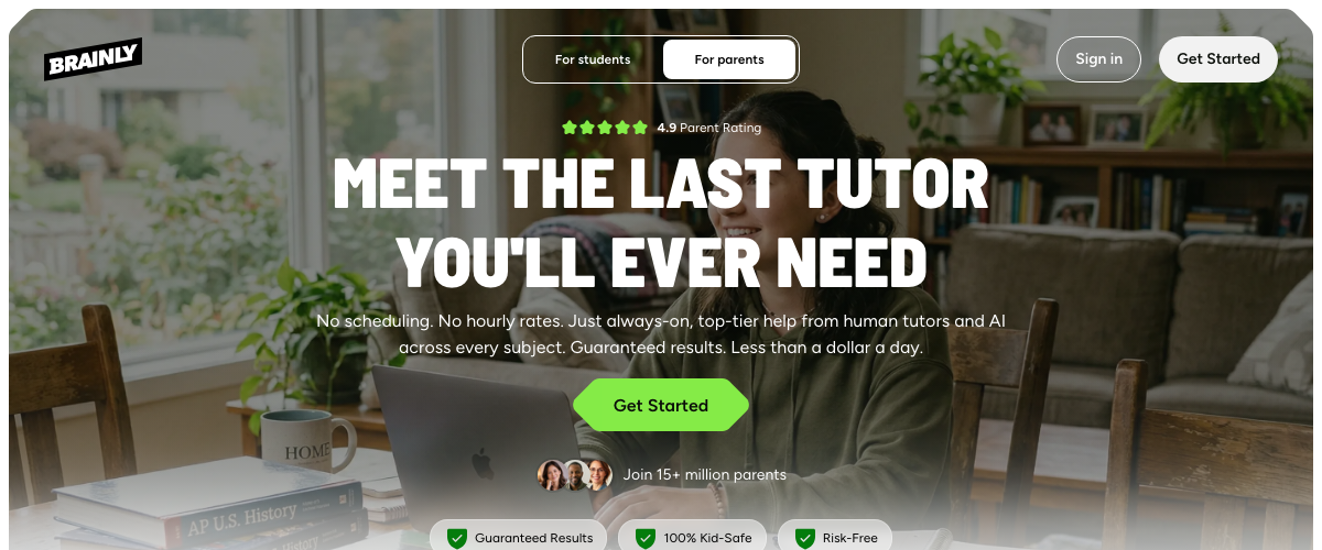 Brainly homepage - peer-to-peer homework help