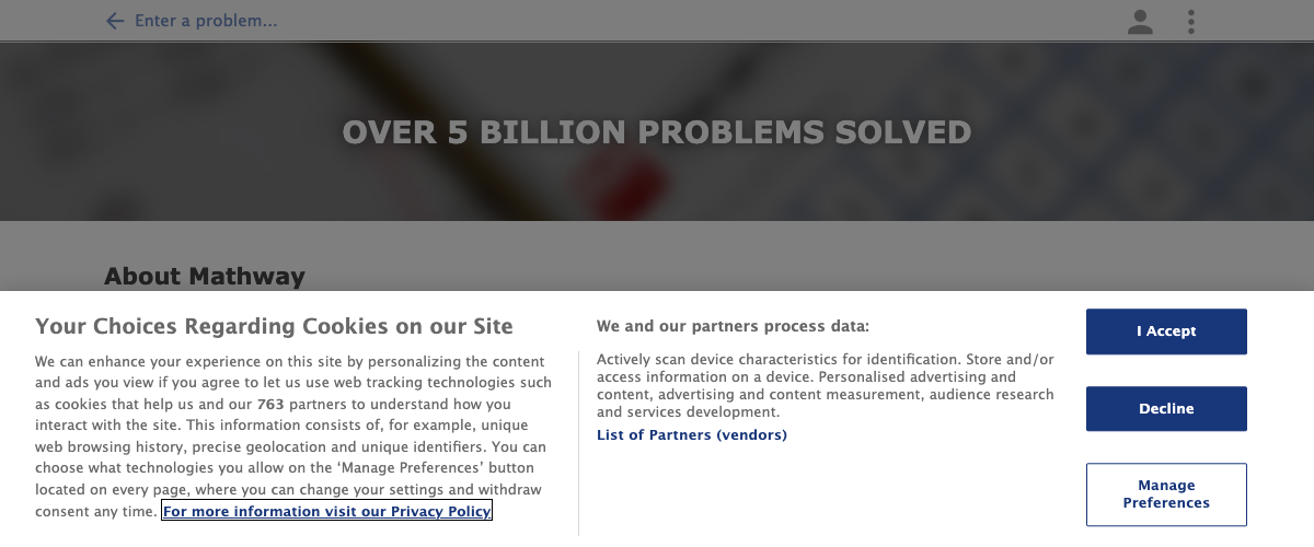 Mathway - over 5 billion math problems solved