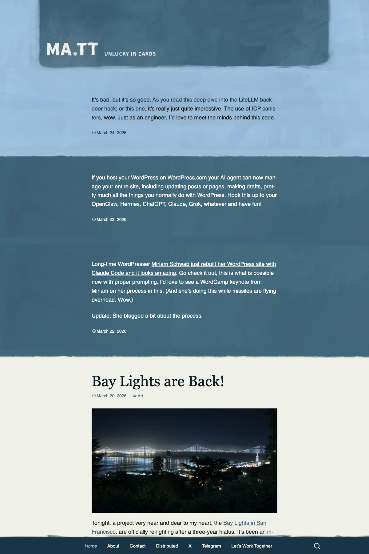 Matt Mullenweg (ma.tt) - WordPress website example screenshot