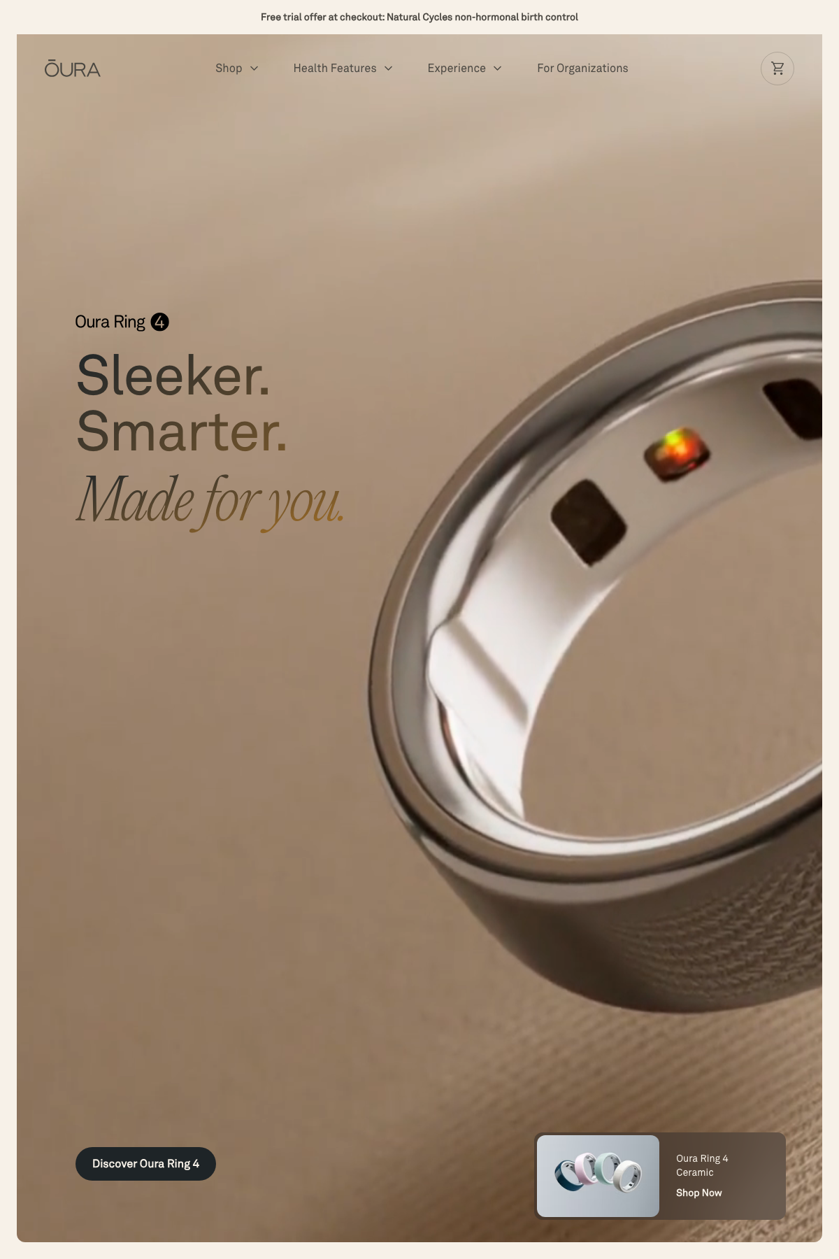 Oura Ring (ouraring.com) - WordPress website example screenshot