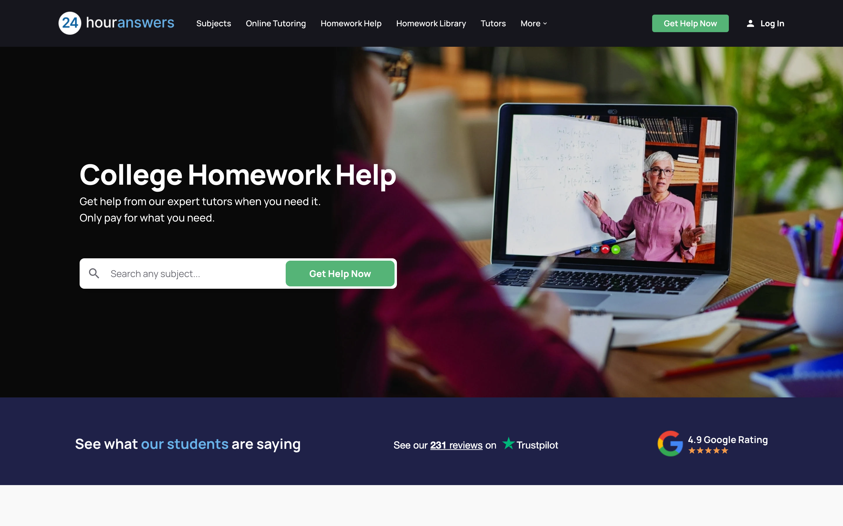 24HourAnswers — college homework help platform paying tutors per question