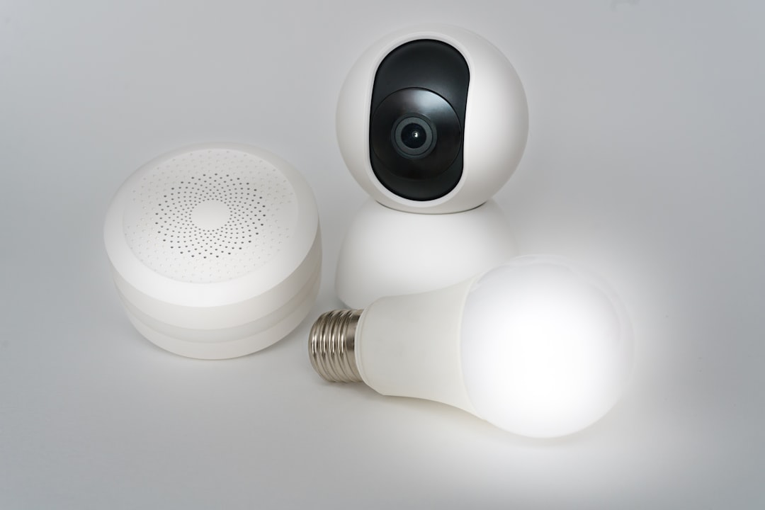 Smart home hub device with security camera and smart light bulb