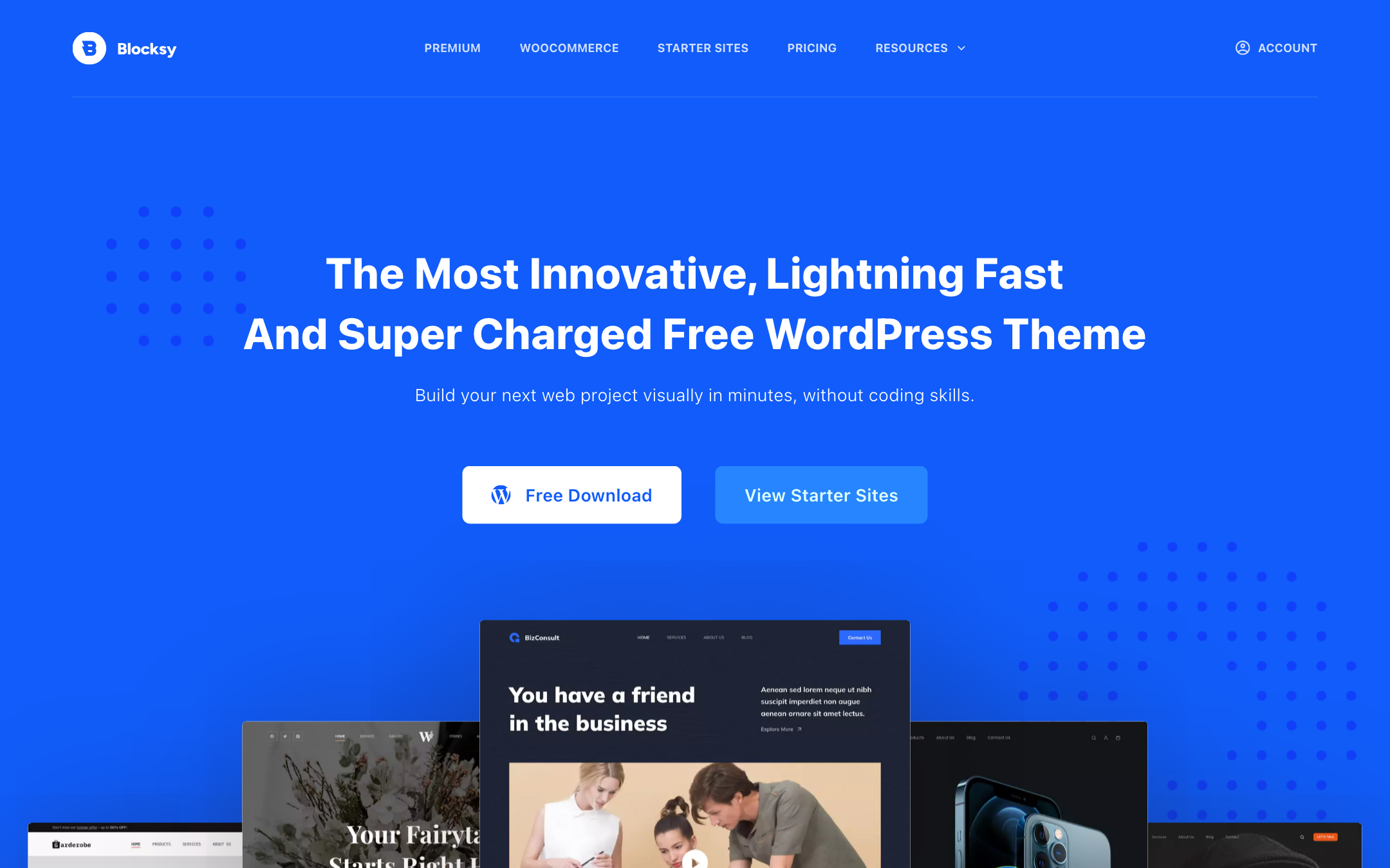 Blocksy WordPress theme homepage from Creative Themes