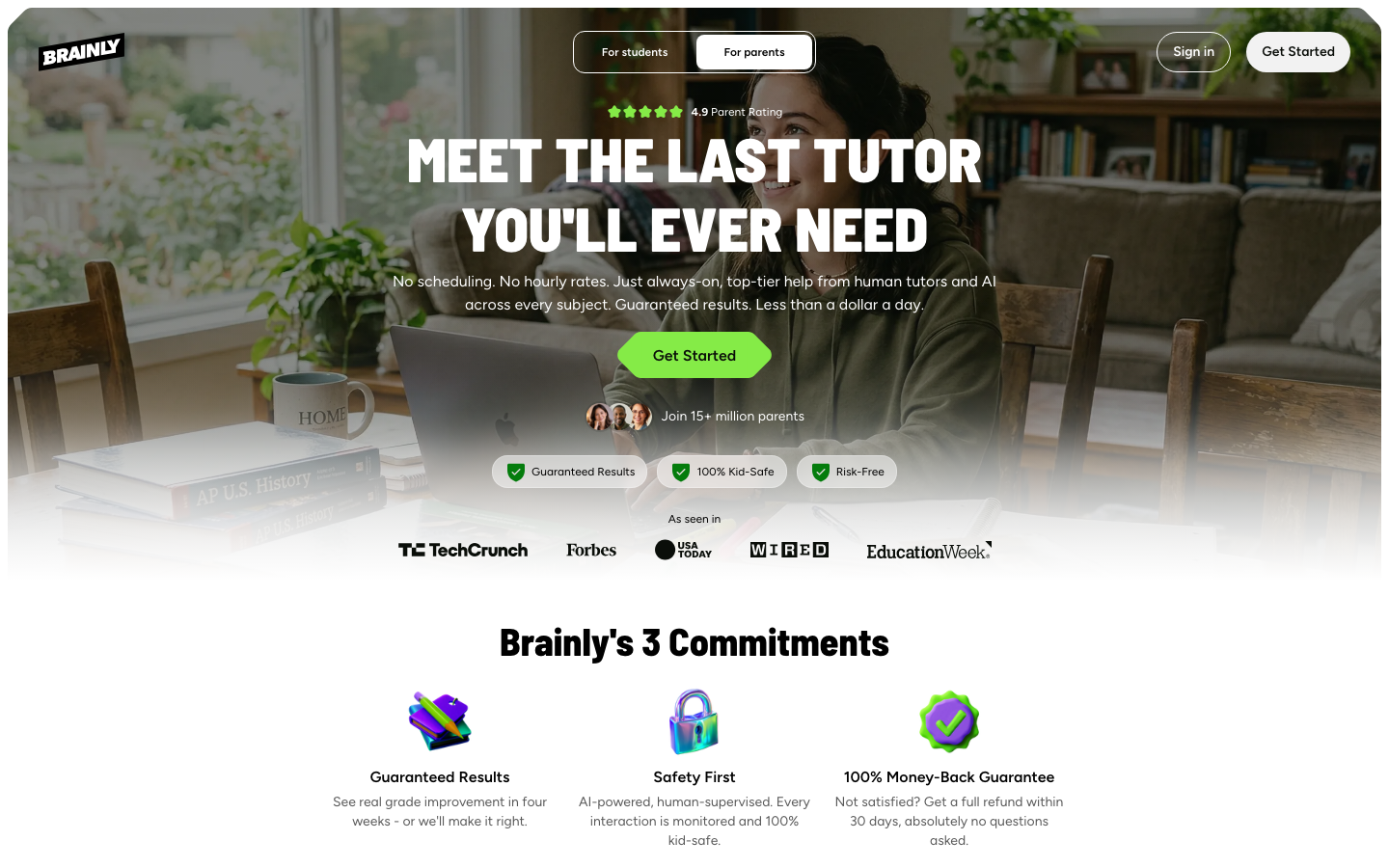 Brainly — free community Q&A platform plus paid Brainly Plus tier; AI assist added 2024 powered by OpenAI