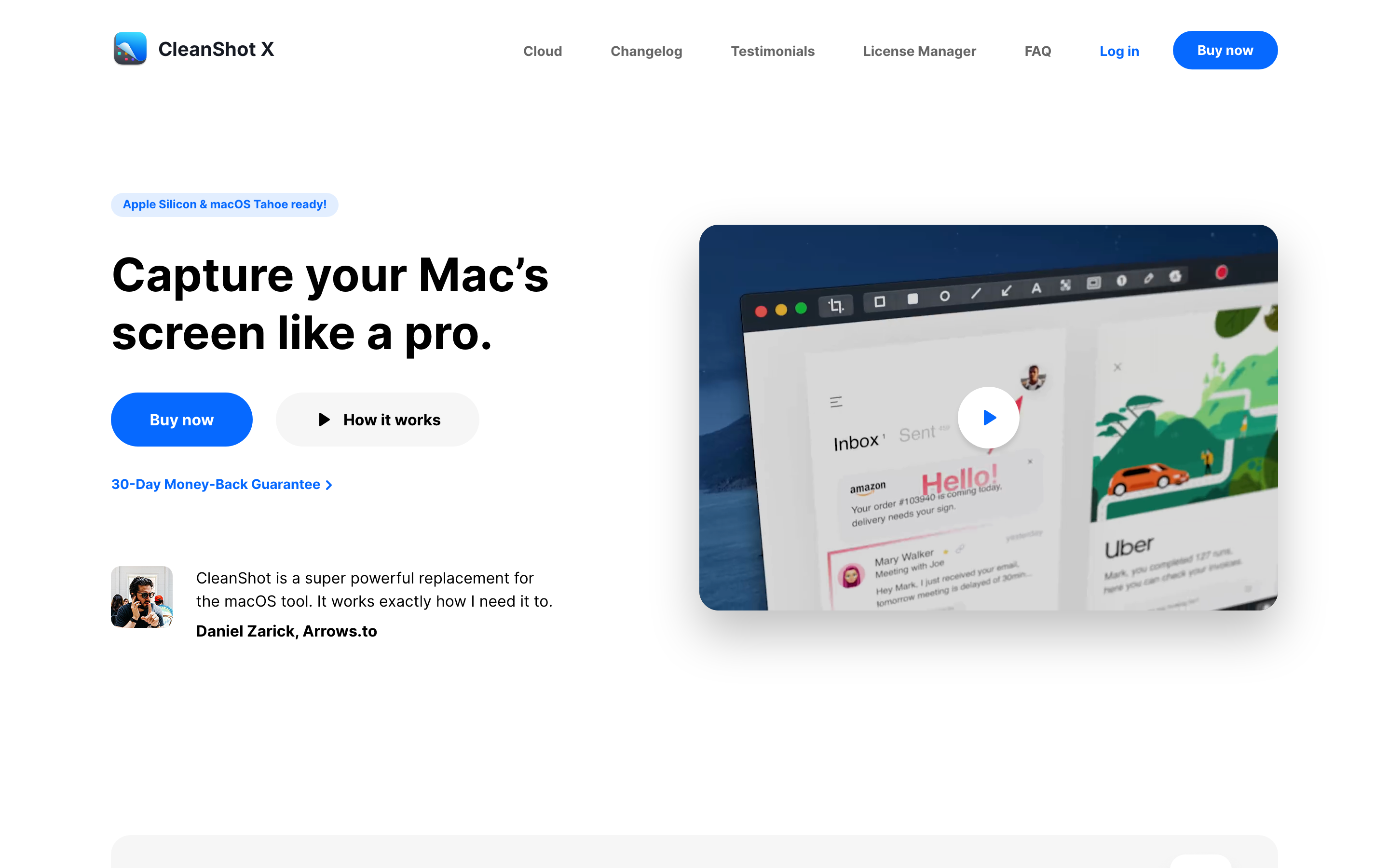 CleanShot X for Mac — modern screenshot and screen recording tool with built-in annotation and cloud sharing