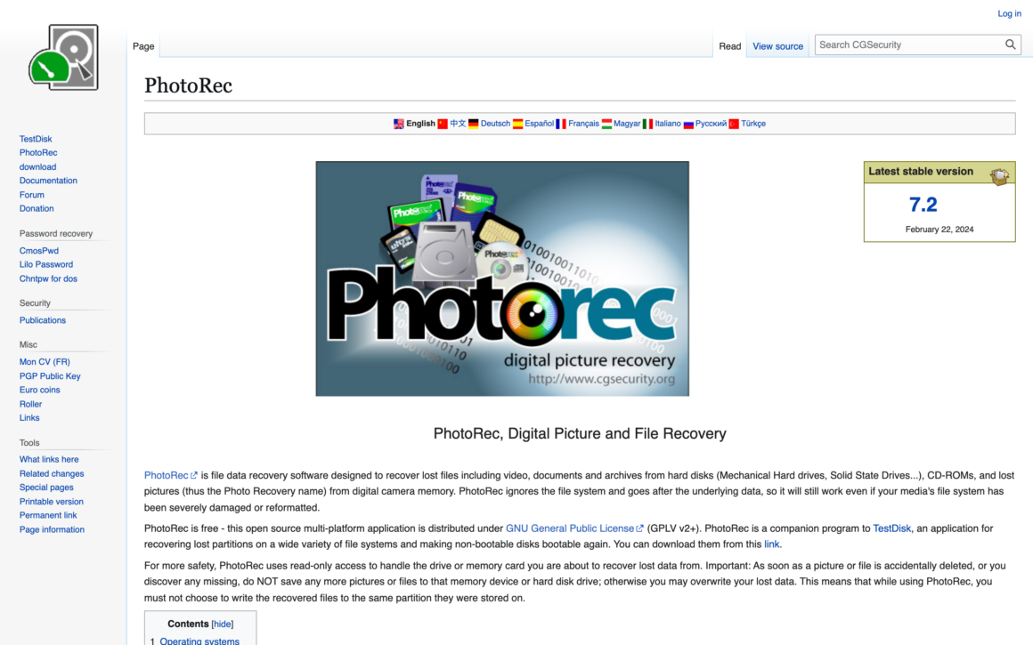PhotoRec File Recovery